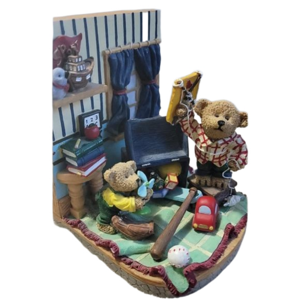 Vintage Colorful Teddy Bear Airplane Kite Flying Playroom Nursery Children's 3D